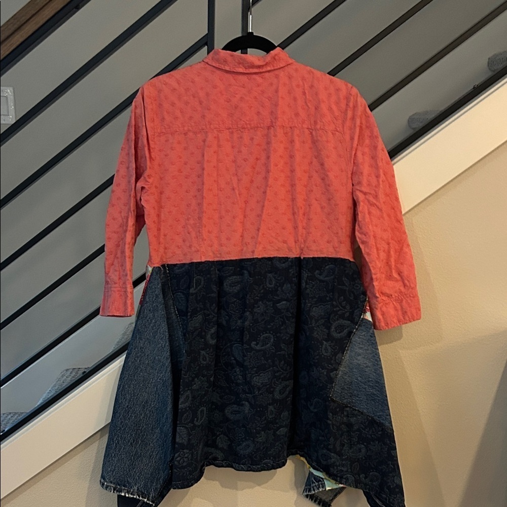 Uniquly repurposed Floral Patchwork Button-Up Shirt - Picture 2 of 7